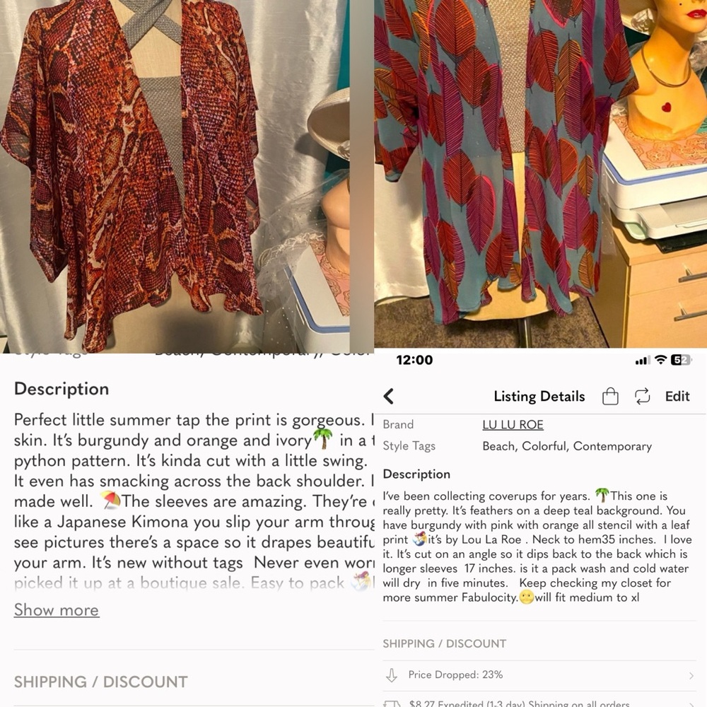 2 coverups.   Unique prints. One price.